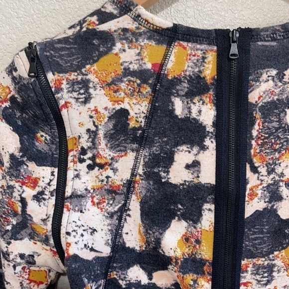 Rachel Roy Woman Art Deco Pattern Textile Long Zipper Sleeve Dress Size M - Picture 3 of 12